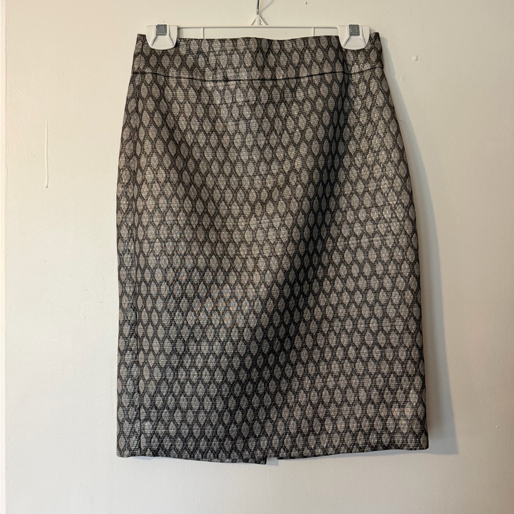 J Crew Wool Metallic Skirt